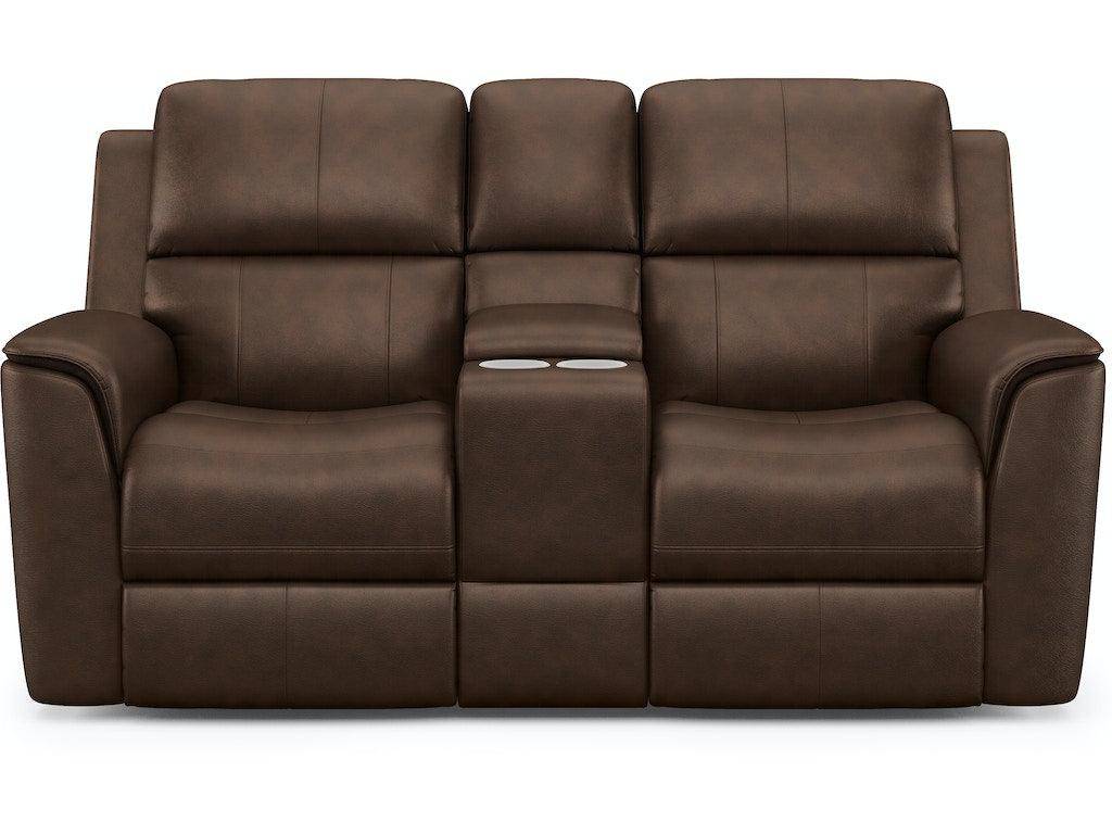 Henry Power Reclining Loveseat with Console and Power Headrests and Lumbar 1041-64PH - Retreat Home Furniture