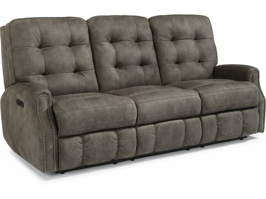 Devon Fabric Power Reclining Sofa with Power Headrests