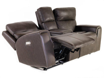 Jarvis Power Reclining Loveseat with Console & Power Headrests - Retreat Home Furniture