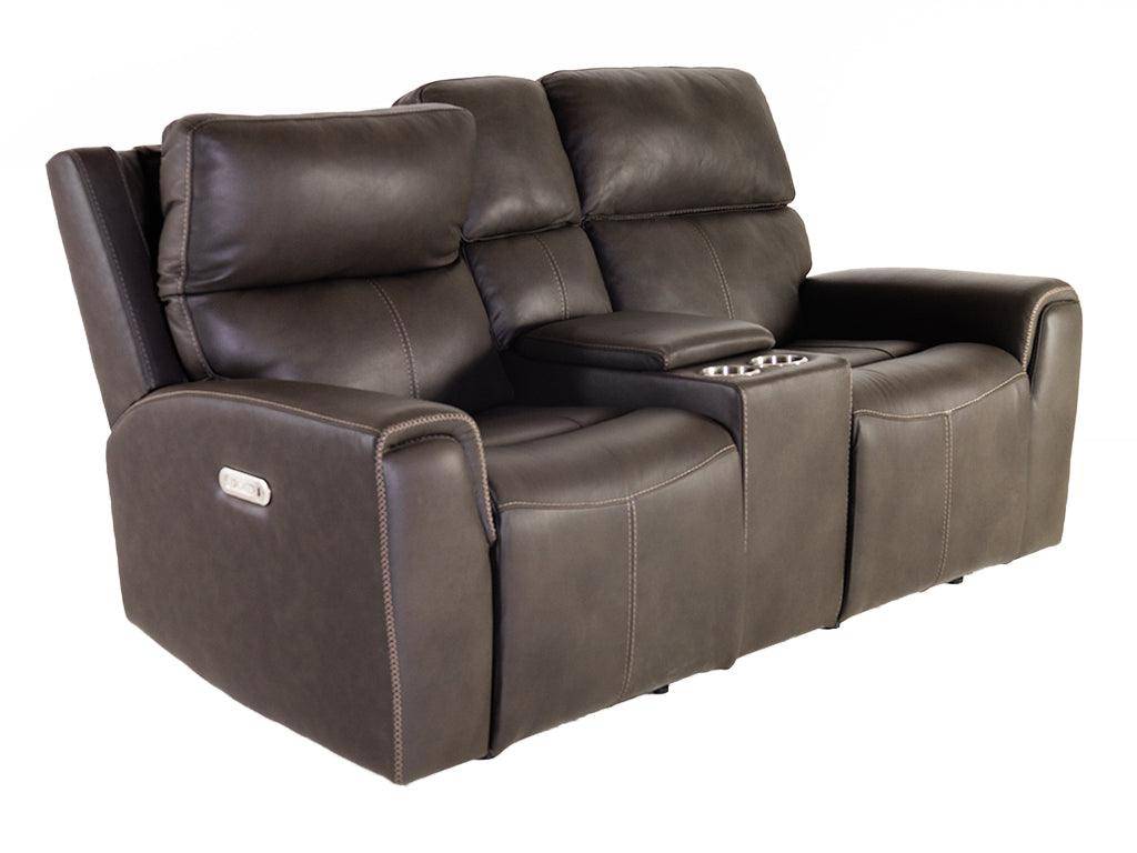 Jarvis Power Reclining Loveseat with Console & Power Headrests - Retreat Home Furniture