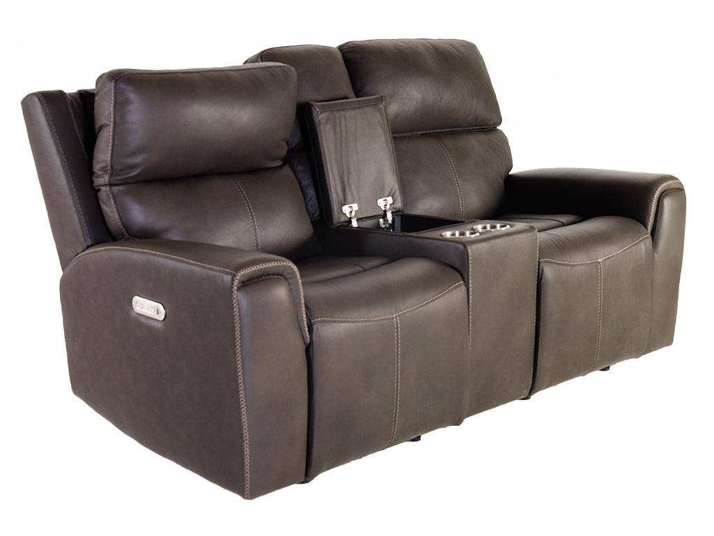 Jarvis Power Reclining Loveseat with Console & Power Headrests - Retreat Home Furniture