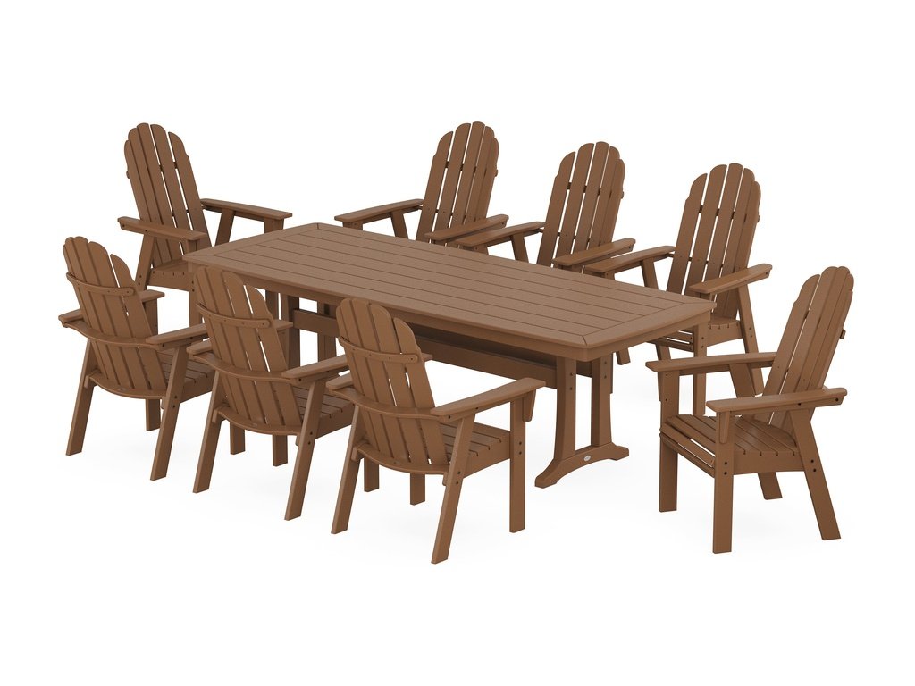 Vineyard Curveback Adirondack 9-Piece Dining Set with Trestle Legs Photo