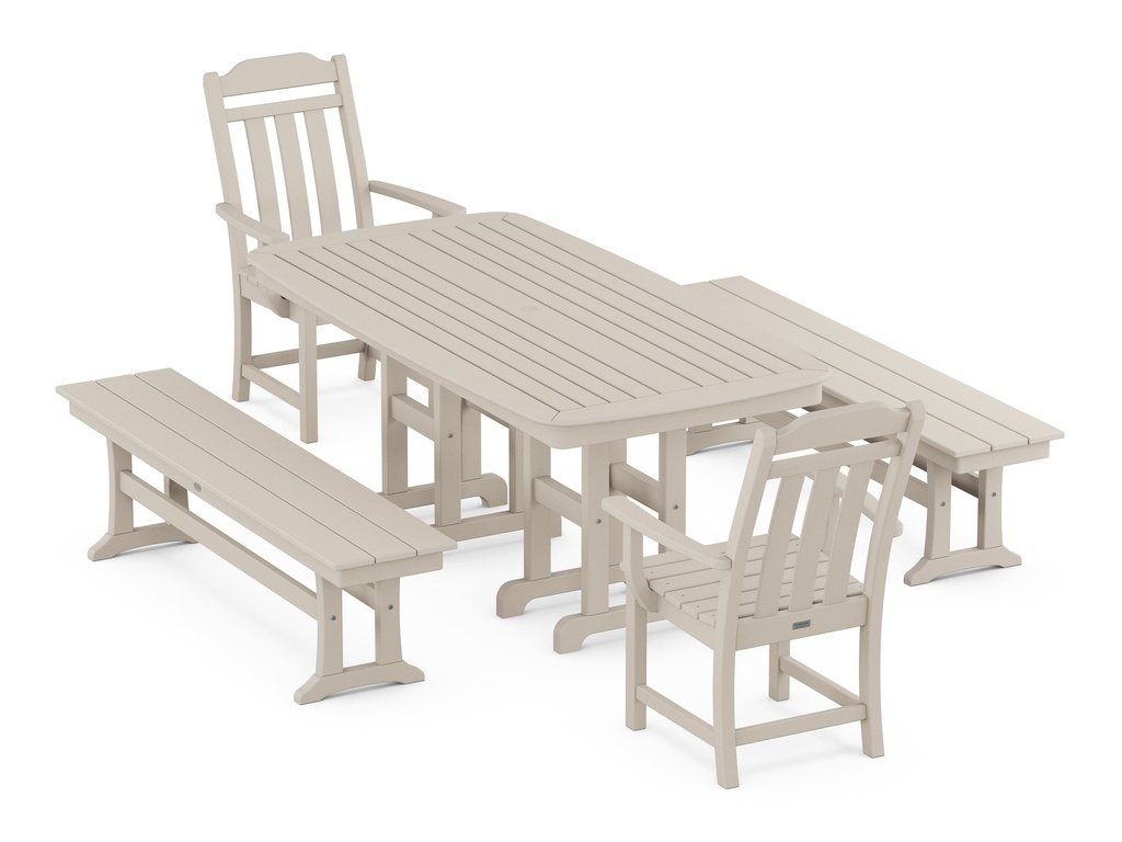 Country Living 5-Piece Dining Set with Benches Photo