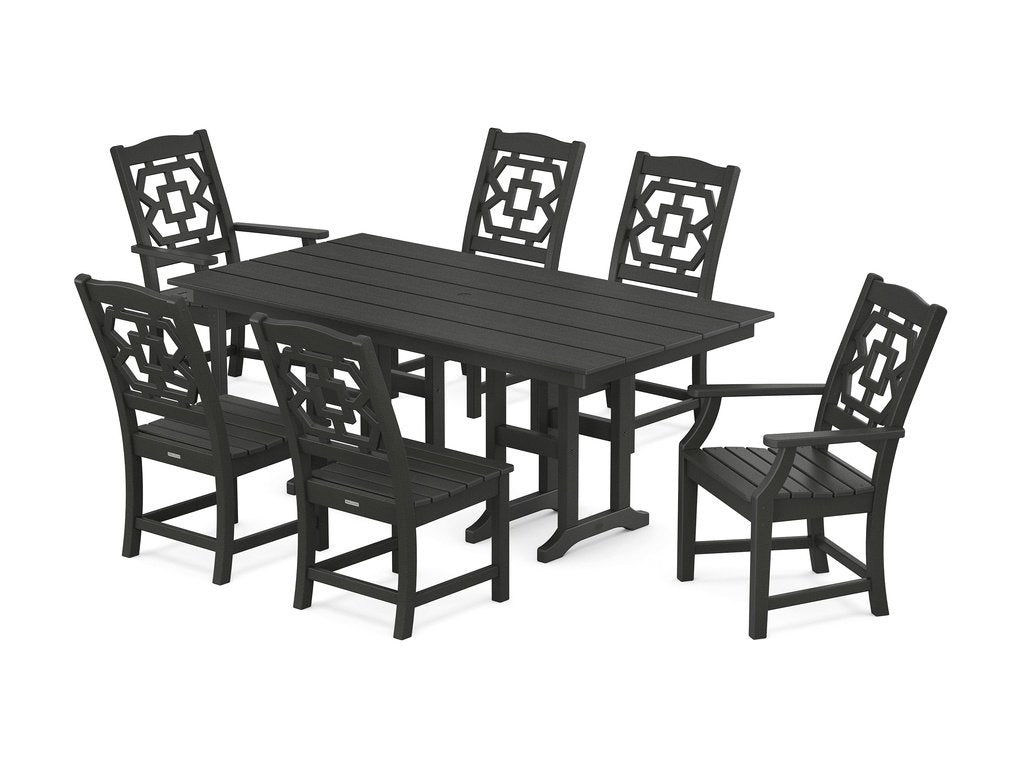 Chinoiserie 7-Piece Farmhouse Dining Set Photo