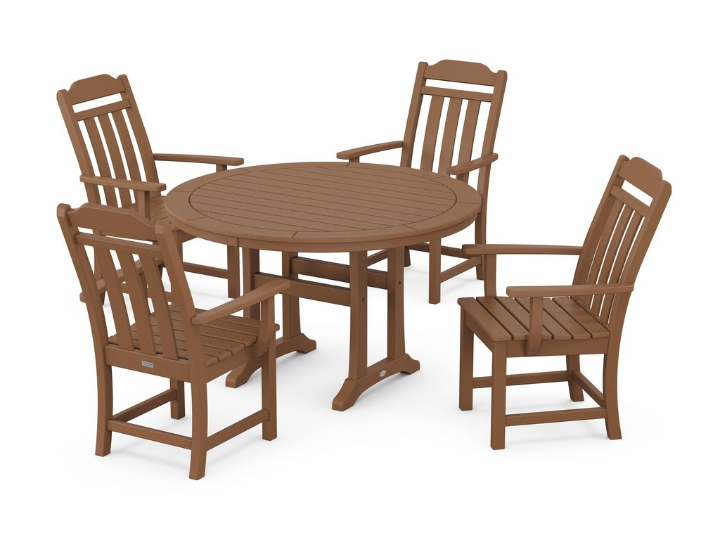 Country Living 5-Piece Round Dining Set with Trestle Legs Photo