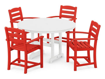 La Casa Café 5-Piece Round Farmhouse Dining Set Photo