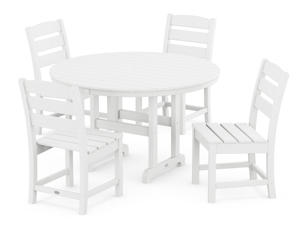 Lakeside 5-Piece Round Farmhouse Side Chair Dining Set Photo