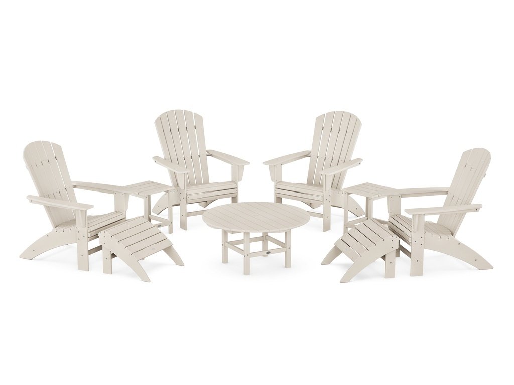 Nautical Curveback Adirondack Chair 9-Piece Conversation Set Photo