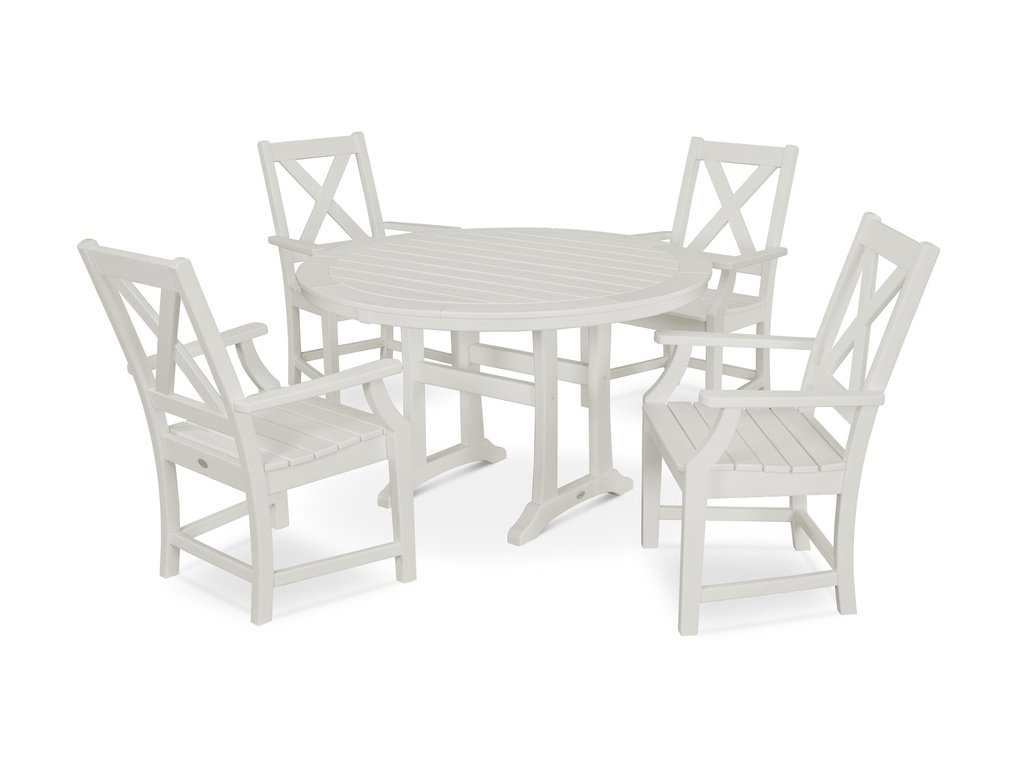 Braxton 5-Piece Nautical Trestle Arm Chair Dining Set Photo