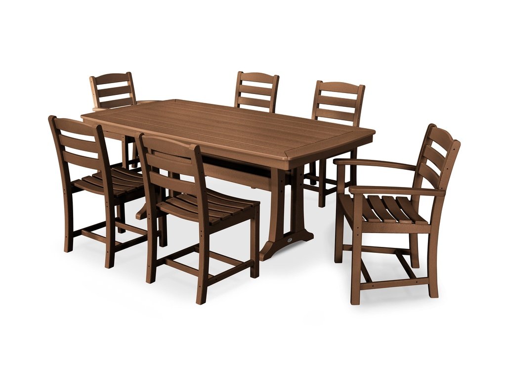 La Casa Café 7-Piece Dining Set with Trestle Legs Photo