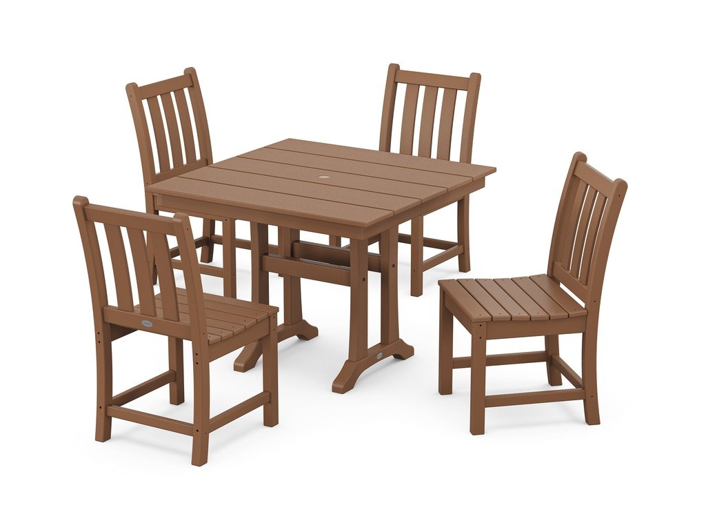 Traditional Garden 5-Piece Farmhouse Trestle Dining Set Photo