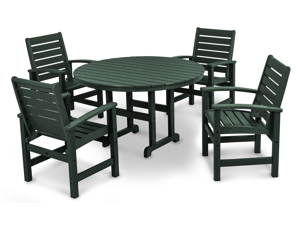 Signature 5-Piece Round Farmhouse Dining Set Photo