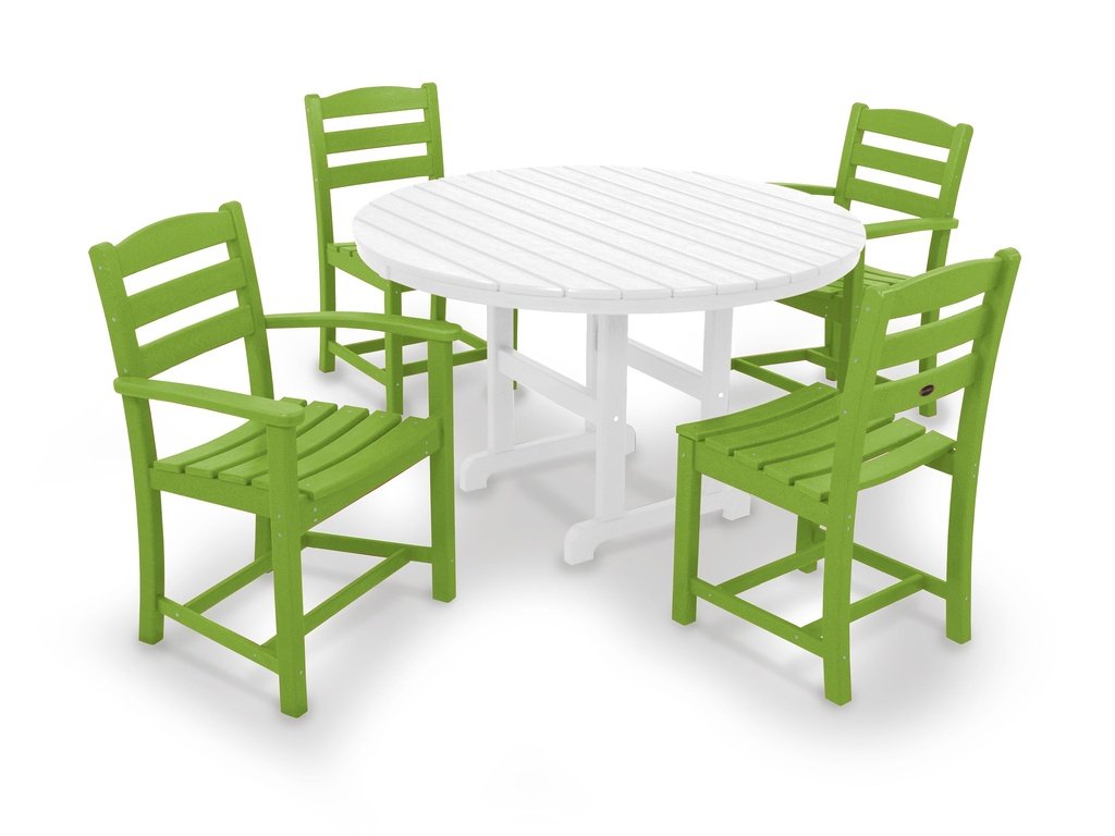 La Casa Café 5-Piece Round Farmhouse Dining Set Photo