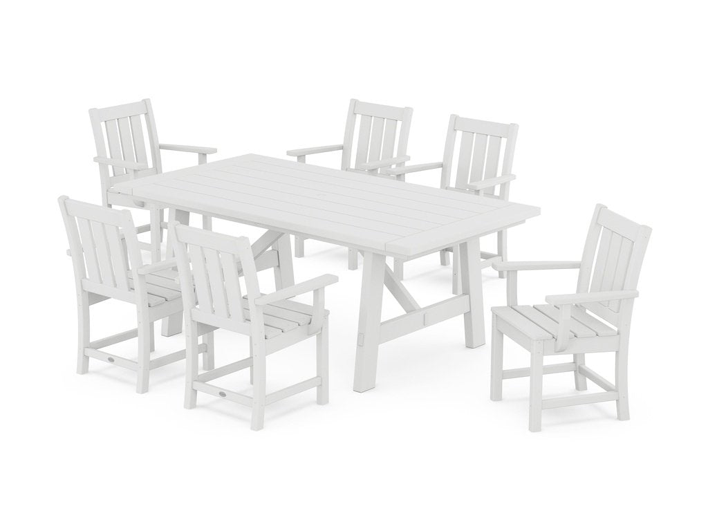 Oxford Arm Chair 7-Piece Rustic Farmhouse Dining Set Photo