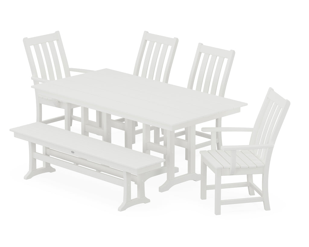 Vineyard 6-Piece Farmhouse Dining Set with Bench Photo