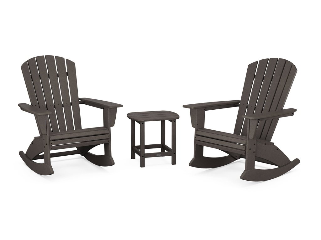 Nautical Curveback 3-Piece Adirondack Rocking Chair Set Photo