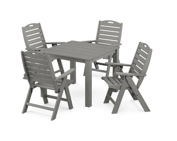 Nautical Folding Highback Chair 5-Piece Parsons Dining Set Photo