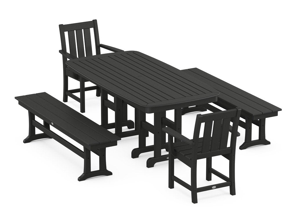 Oxford 5-Piece Dining Set with Benches Photo