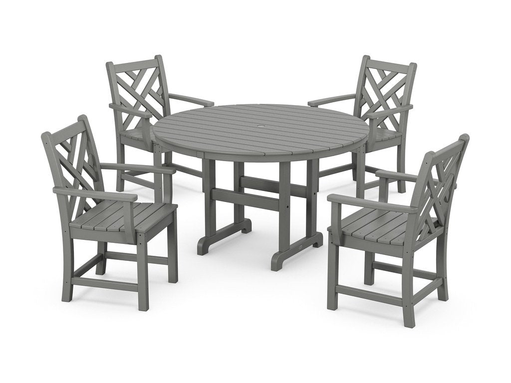 Chippendale 5-Piece Round Farmhouse Dining Set Photo