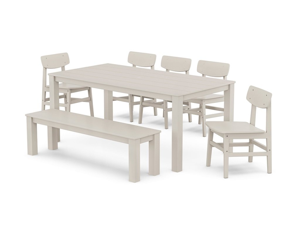 Modern Studio Urban Chair 7-Piece Parsons Dining Set with Bench Photo