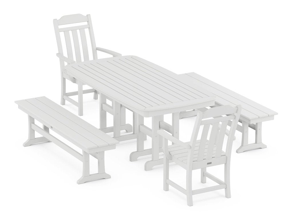 Country Living 5-Piece Dining Set with Benches Photo