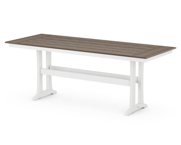 Farmhouse Trestle 38” x 96” Counter Table | Natural Finish - Retreat Home Furniture