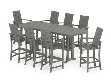 Modern Adirondack 9-Piece Bar Set with Trestle Legs Photo