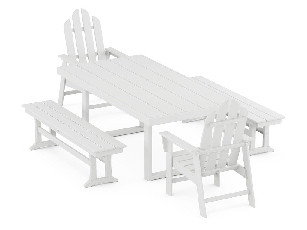 Long Island 5-Piece Dining Set with Benches Photo