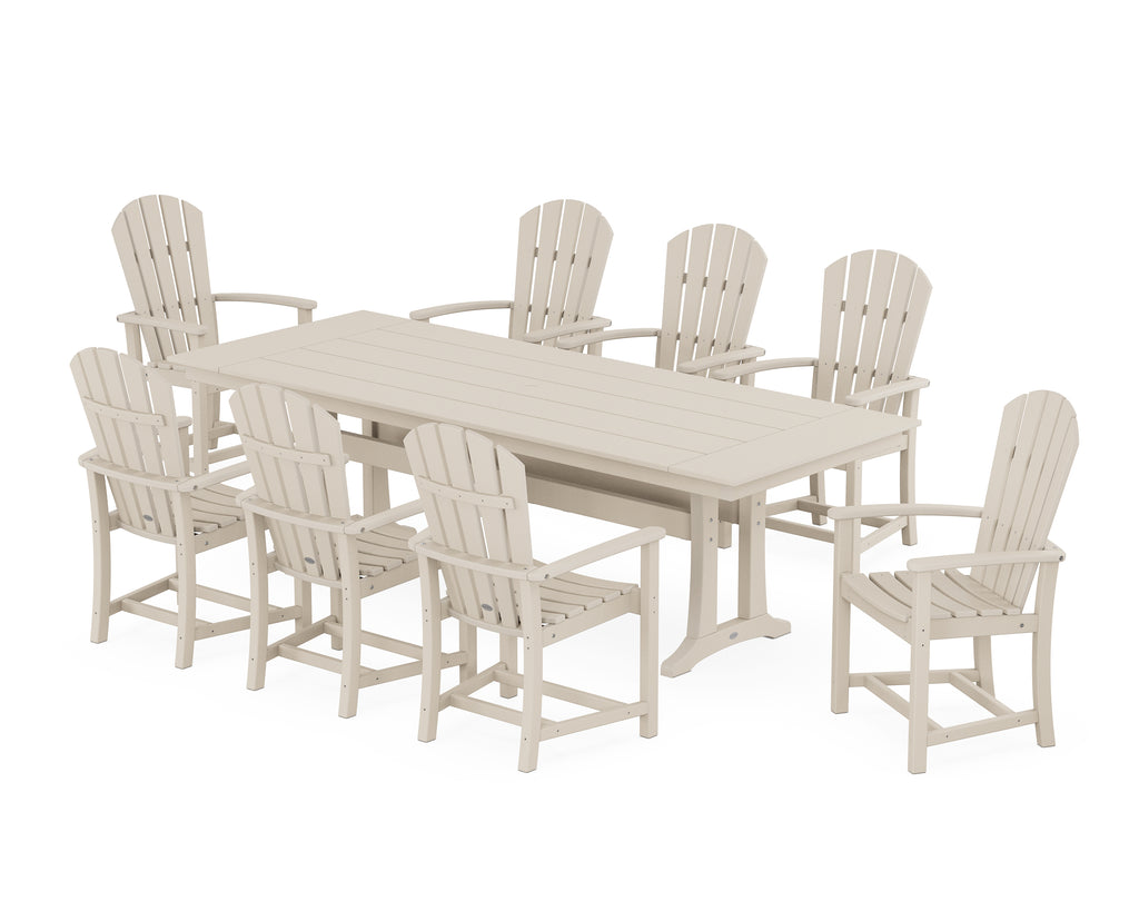 Palm Coast 9-Piece Farmhouse Dining Set with Trestle Legs Photo