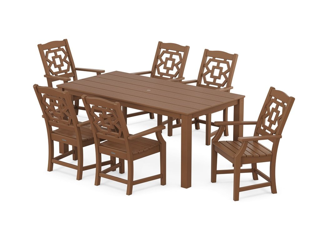 Chinoiserie Arm Chair 7-Piece Parsons Dining Set Photo