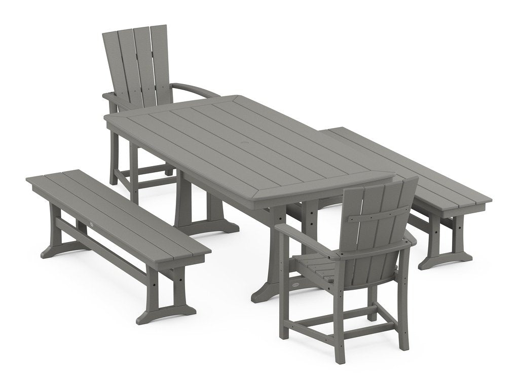 Quattro 5-Piece Dining Set with Trestle Legs Photo