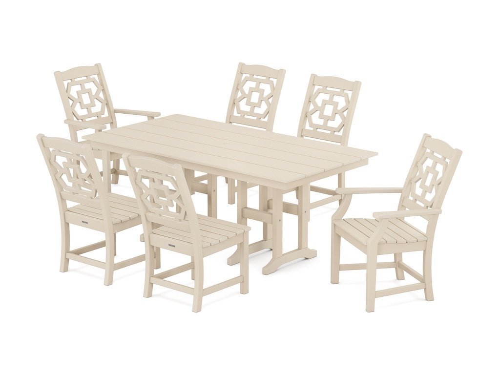 Chinoiserie 7-Piece Farmhouse Dining Set Photo