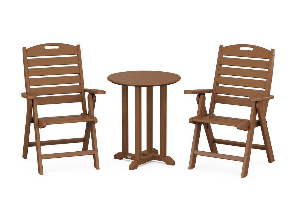 Nautical Folding Highback Chair 3-Piece Round Dining Set Photo