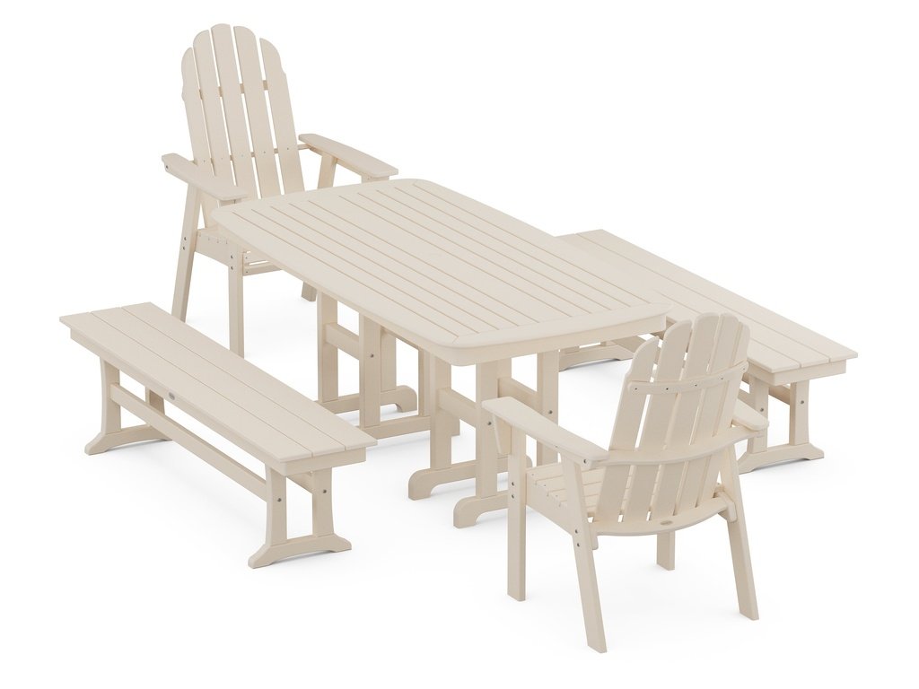 Vineyard Adirondack 5-Piece Dining Set with Benches Photo