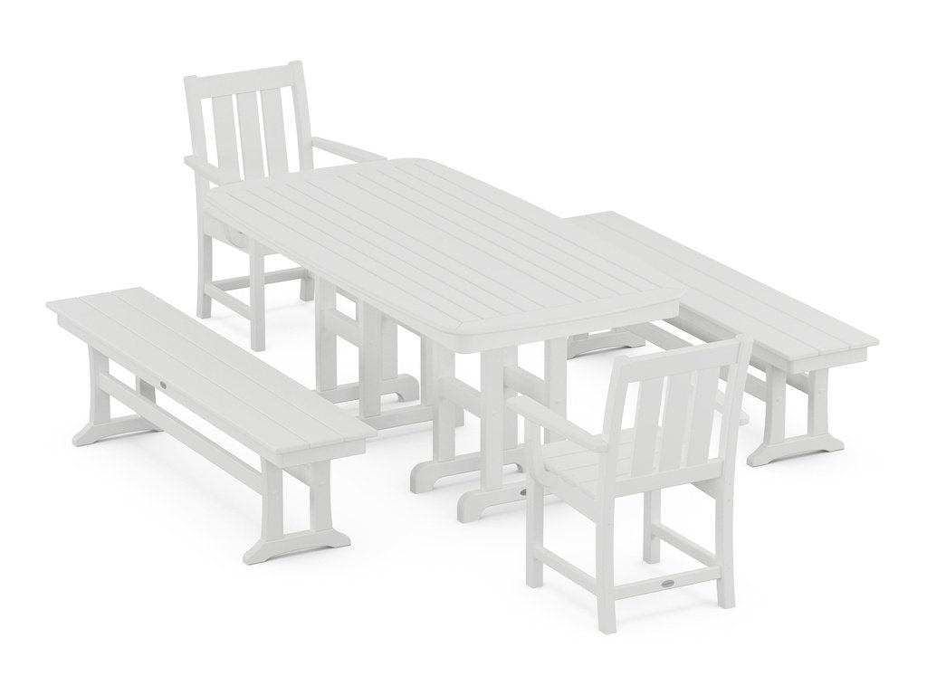 Oxford 5-Piece Dining Set with Benches Photo