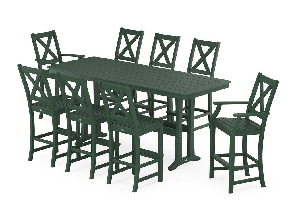 Braxton 9-Piece Bar Set with Trestle Legs Photo