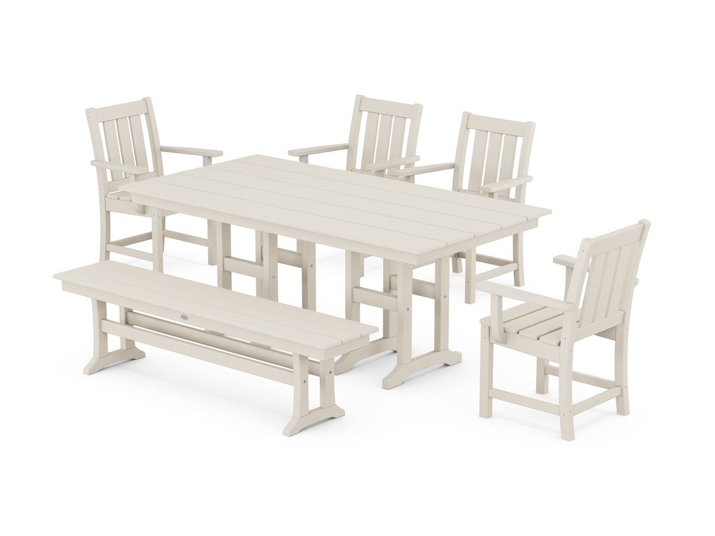 Oxford 6-Piece Farmhouse Dining Set with Bench Photo