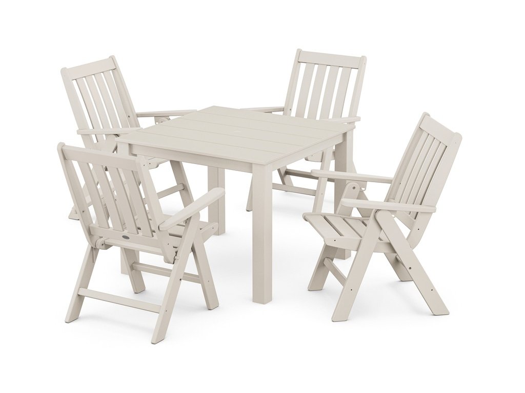 Vineyard Folding Chair 5-Piece Parsons Dining Set Photo