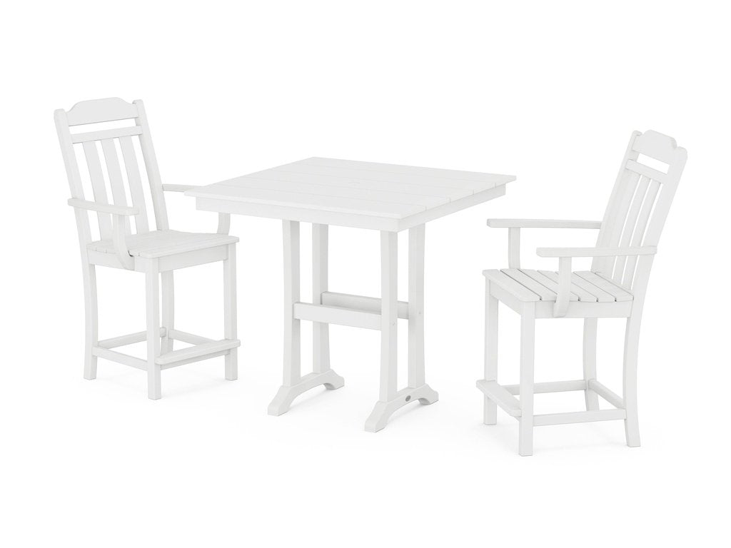 Country Living 3-Piece Farmhouse Counter Set with Trestle Legs Photo