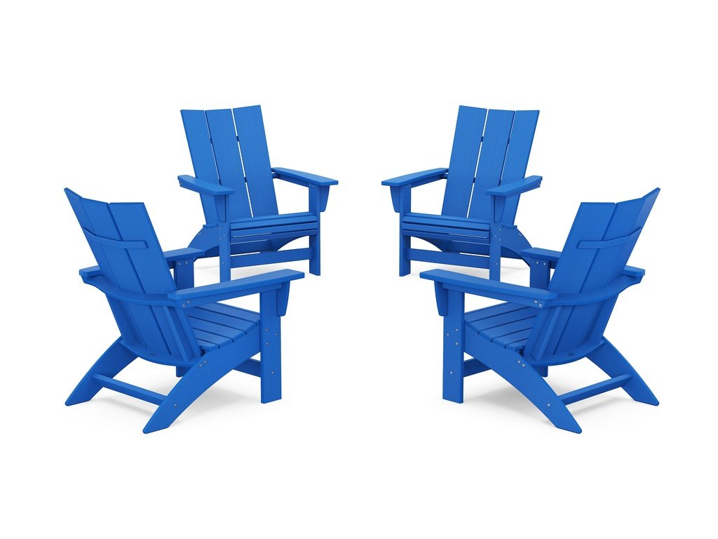 4-Piece Modern Grand Adirondack Chair Conversation Set Photo