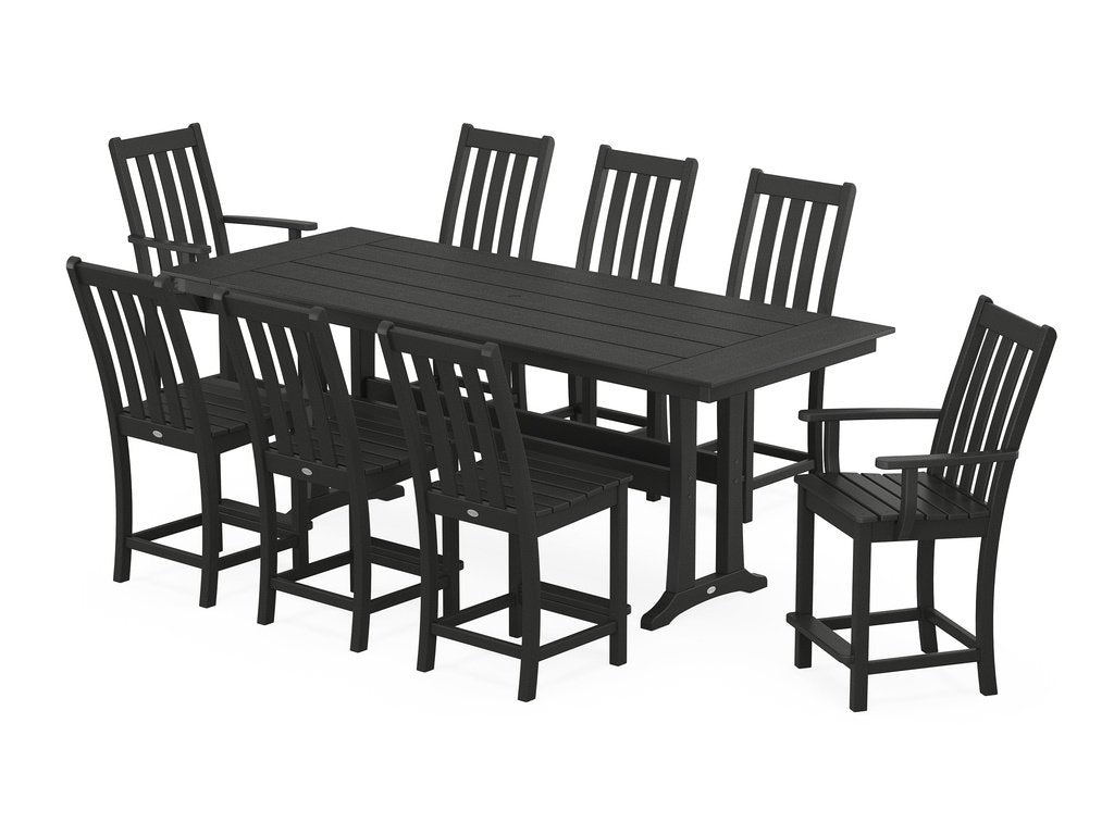 Vineyard 9-Piece Farmhouse Counter Set with Trestle Legs Photo