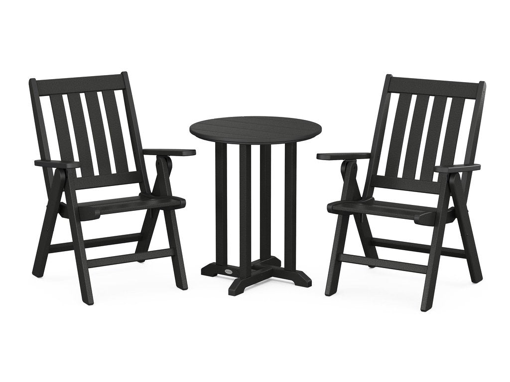 Vineyard Folding Chair 3-Piece Round Dining Set Photo