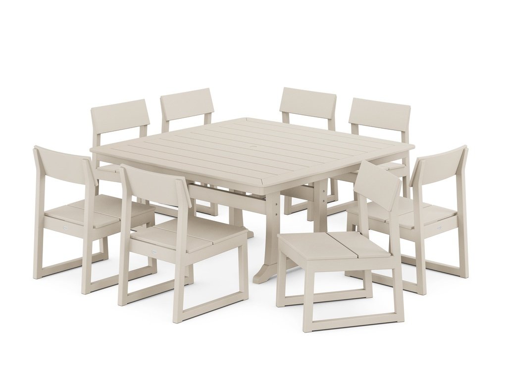 EDGE Side Chair 9-Piece Dining Set with Trestle Legs Photo