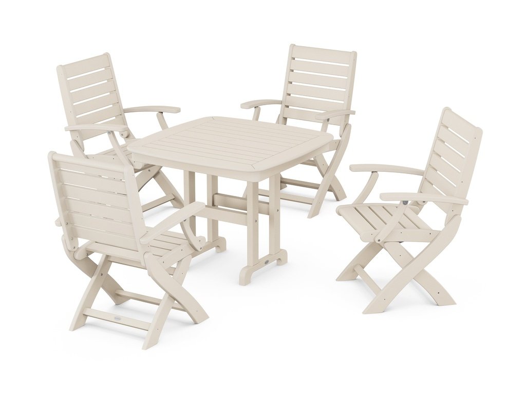 Signature Folding Chair 5-Piece Dining Set Photo