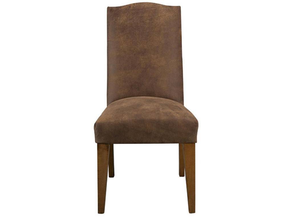 Dutton Round Top Upholstered Side Chair with Leather Seat