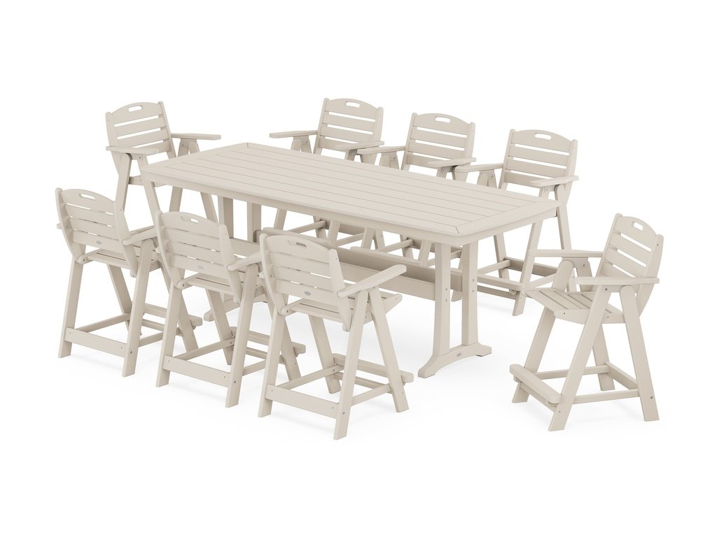 Nautical 9-Piece Counter Set with Trestle Legs Photo