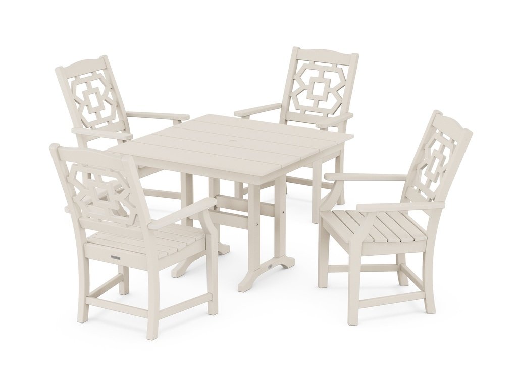 Chinoiserie 5-Piece Farmhouse Dining Set Photo