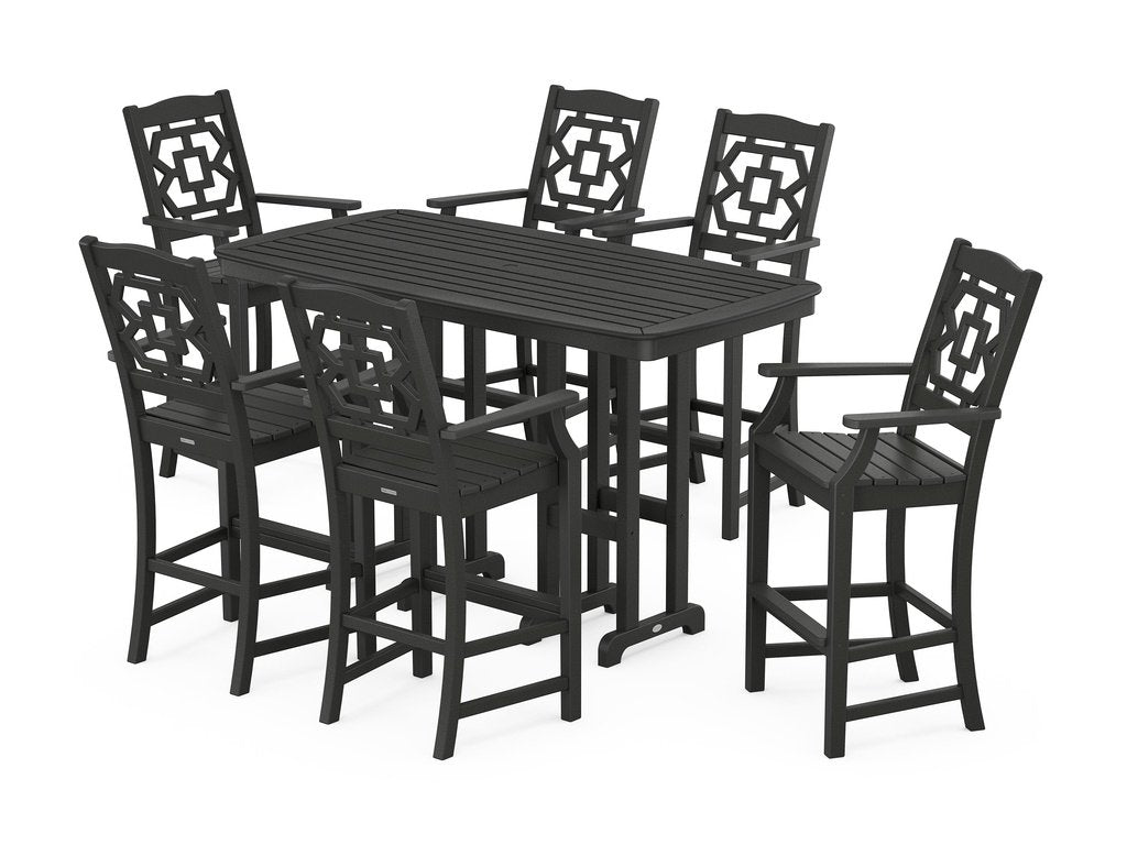 Chinoiserie Arm Chair 7-Piece Bar Set Photo