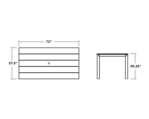 Parsons 38" X 72" Dining Table | Natural Finish - Retreat Home Furniture