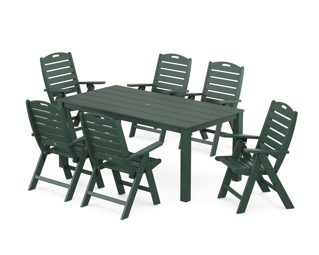 Nautical Folding Highback Chair 7-Piece Parsons Dining Set Photo